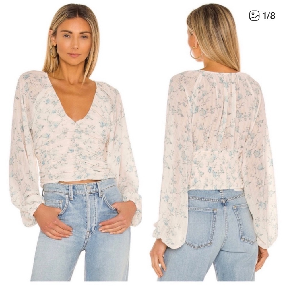 Free People Final Rose Floral Ruched Corset Top | Romantic Cottagecore Boho